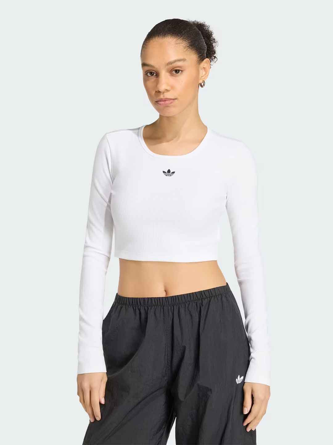 Adidas Essentials t-shirt bianco crop KR1131 BIANCO ADIDAS 