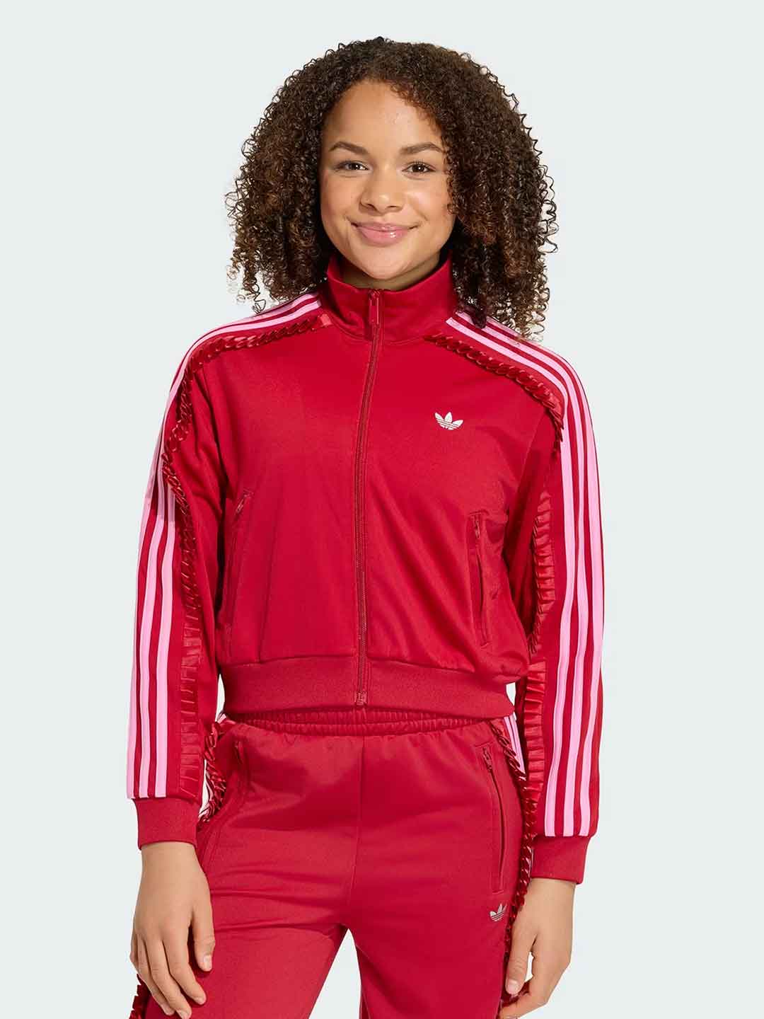 Adidas Firebird felpa kids rosso con bande rosa 7-15 anni KR1367 ROSSO ADIDAS 