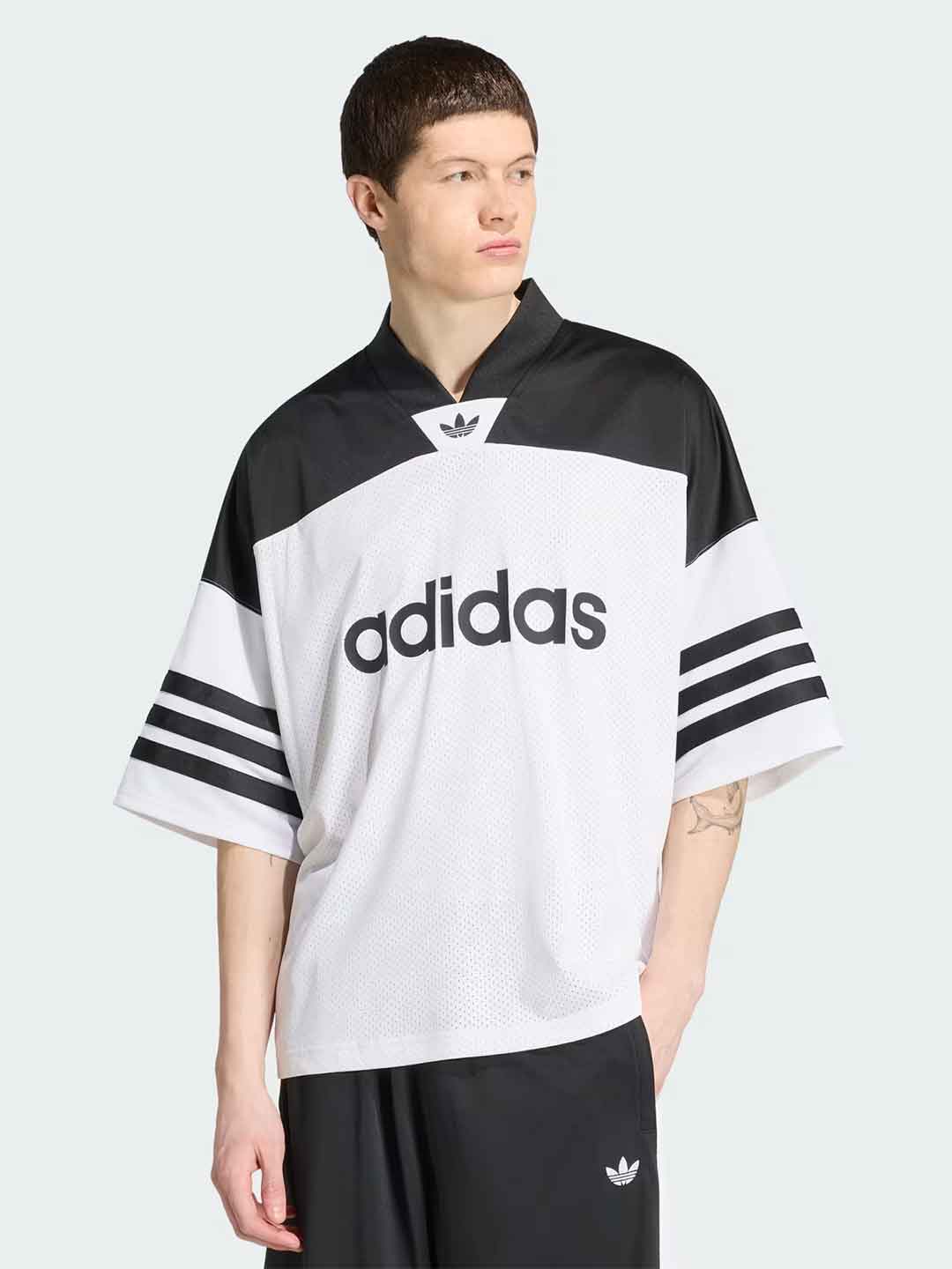 Adidas Adicolor t-shirt bianco e nero oversize KR1403 BIANCO ADIDAS 