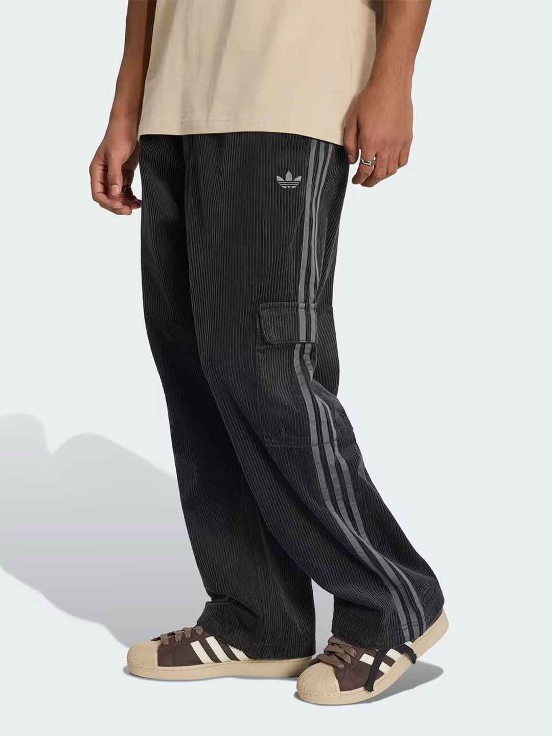 Adidas Adicolor pantalone nero in velluto a coste KR1407 NERO ADIDAS 