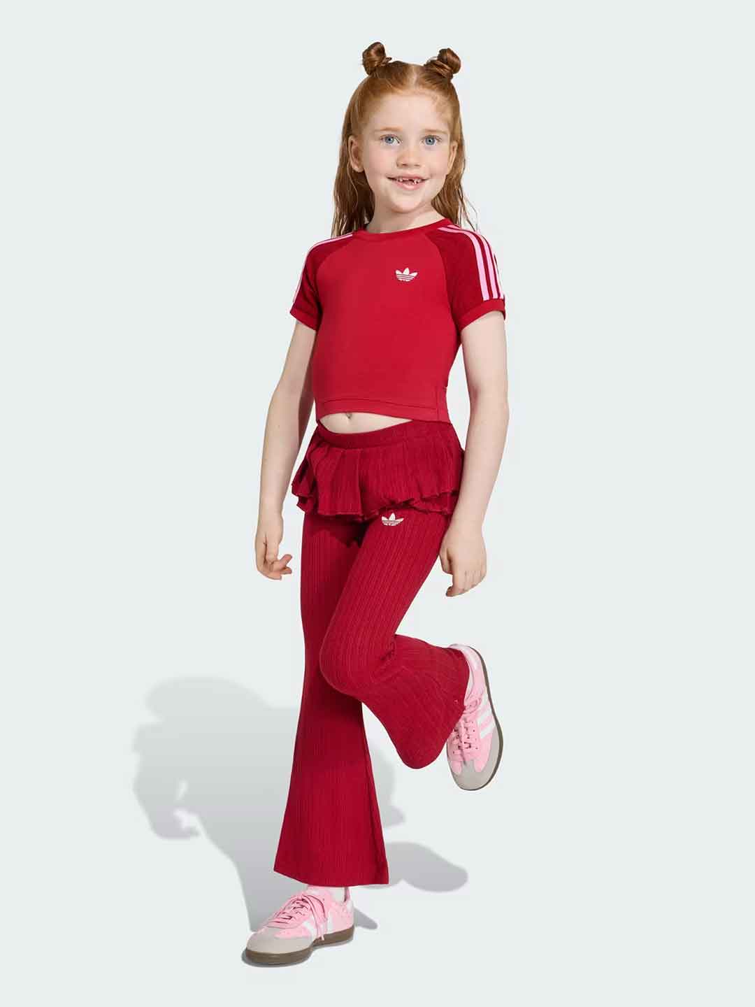 Adidas coordinato kids rosso con bande rosa 3-7 anni KR4052 ROSSO ADIDAS 