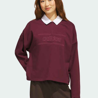Adidas felpa bordeaux con colletto polo KR4557 BORDEAUX ADIDAS 