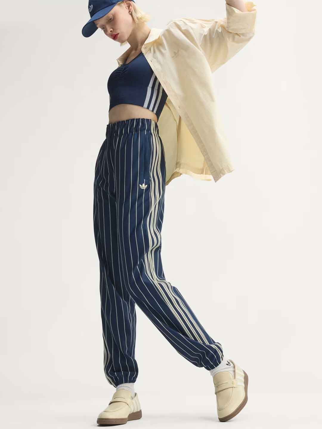 Adidas Firebird pantalone blu con righe panna KR7037 BLU ADIDAS 
