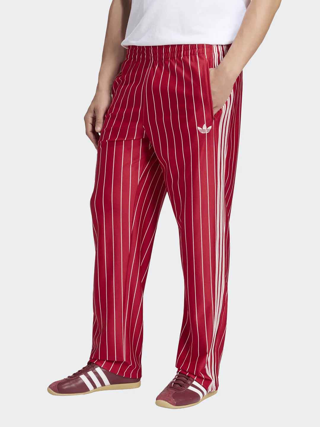 Adidas Pinstripe pantalone rosso a righe KR7230 ROSSO ADIDAS 