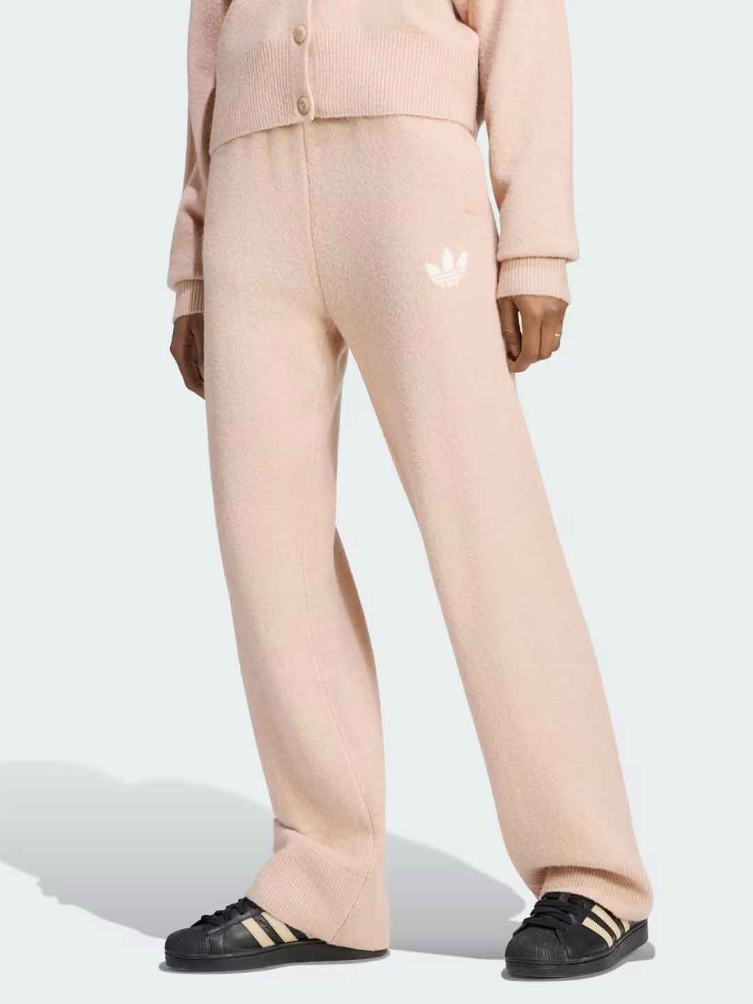 Adidas Essentials Knit pantalone beige in lana KR9180 BEIGE ADIDAS 