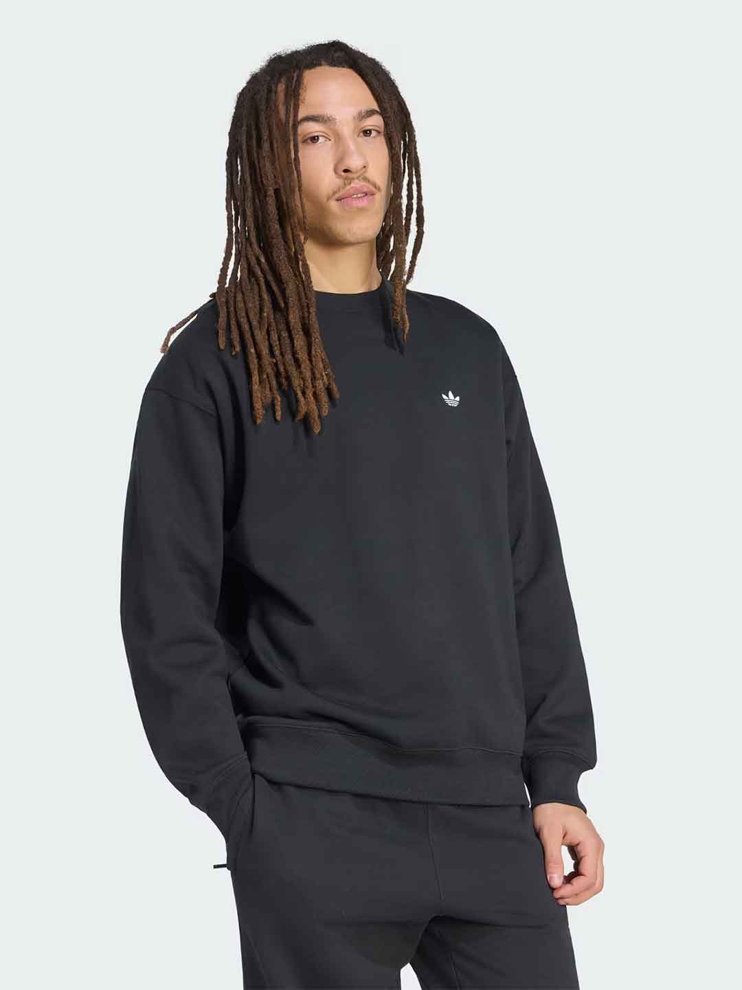 Adidas Trefoil Essentials felpa nero girocollo KS1437 NERO ADIDAS 