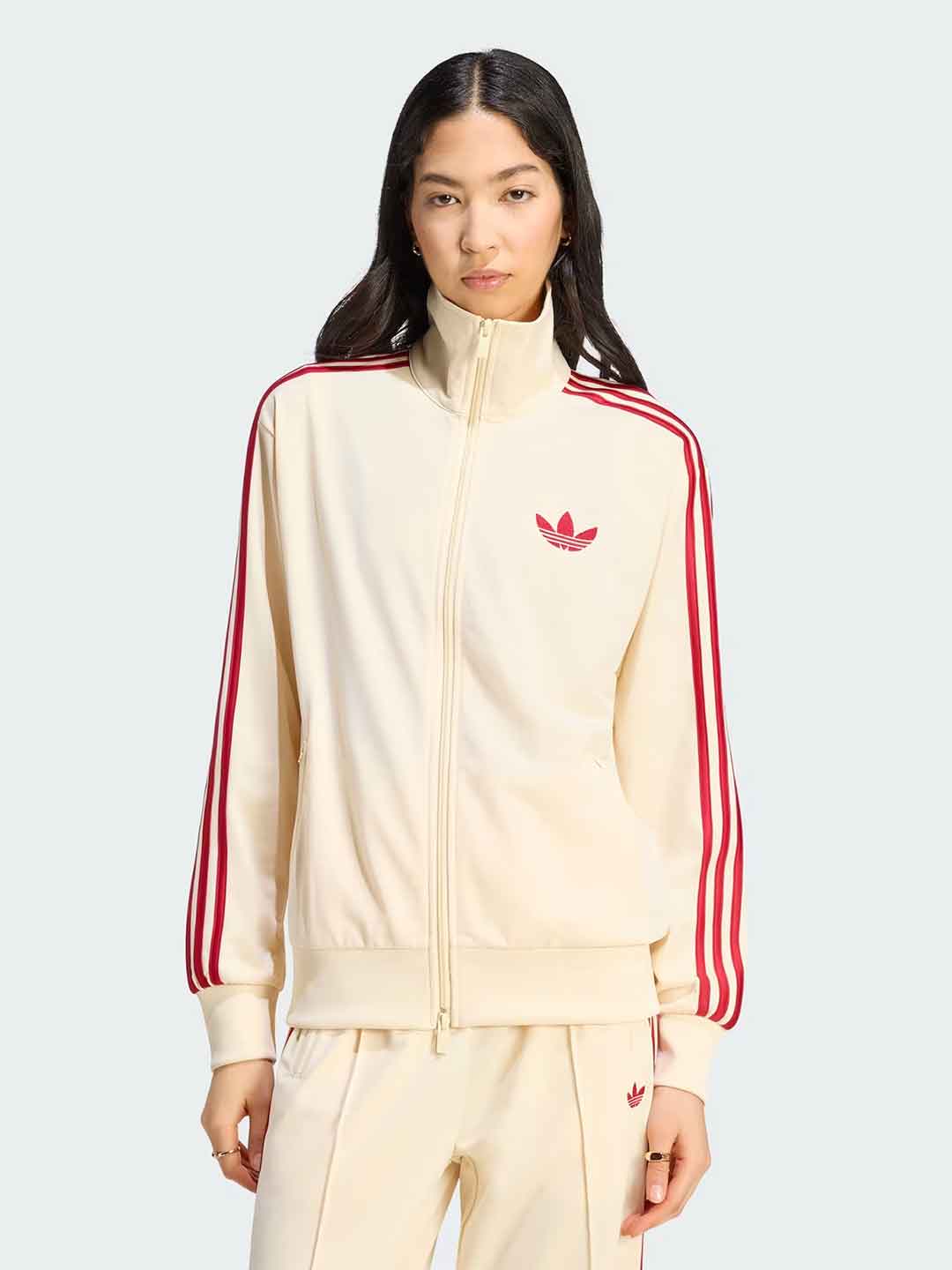 Adidas Firebird felpa panna con bande rosse KS4674 PANNA ADIDAS 