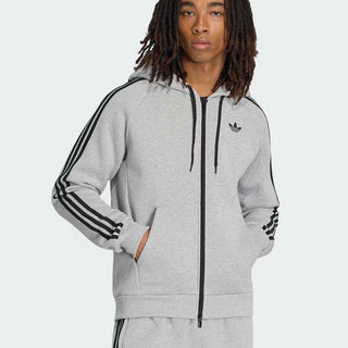 Adidas Adicolor felpa grigio con cappuccio e bande nere KS4926 GRIGIO ADIDAS 