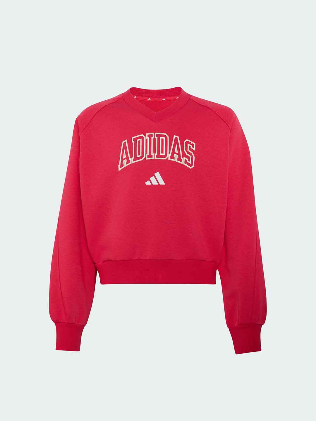 Adidas Seasonals felpa kids fucsia con logo bianco 5-14 anni KS5135 FUCSIA ADIDAS 