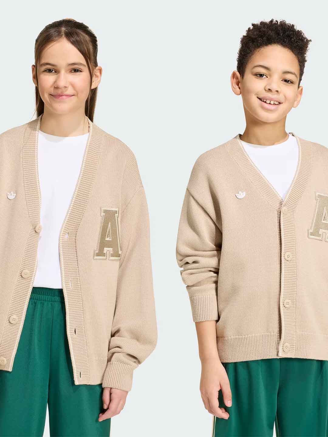 Adidas cardigan kids beige con patch 7-16 anni KS6637 BEIGE ADIDAS 