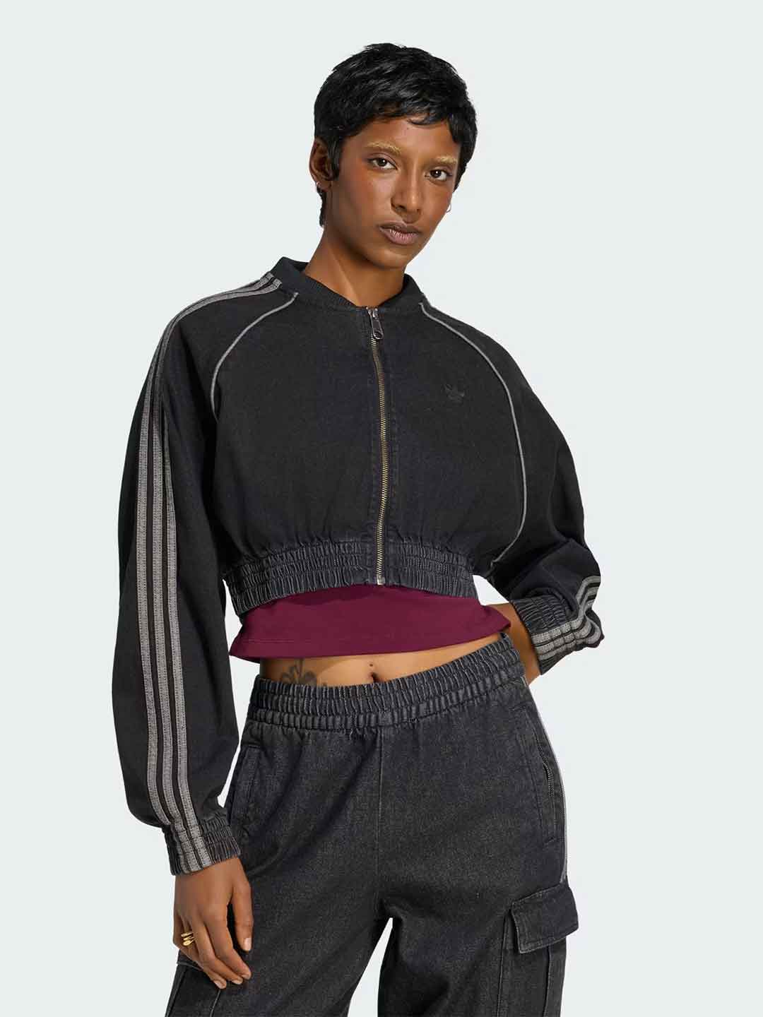 Adidas SST felpa nero in jeans crop KS9216 NERO ADIDAS 