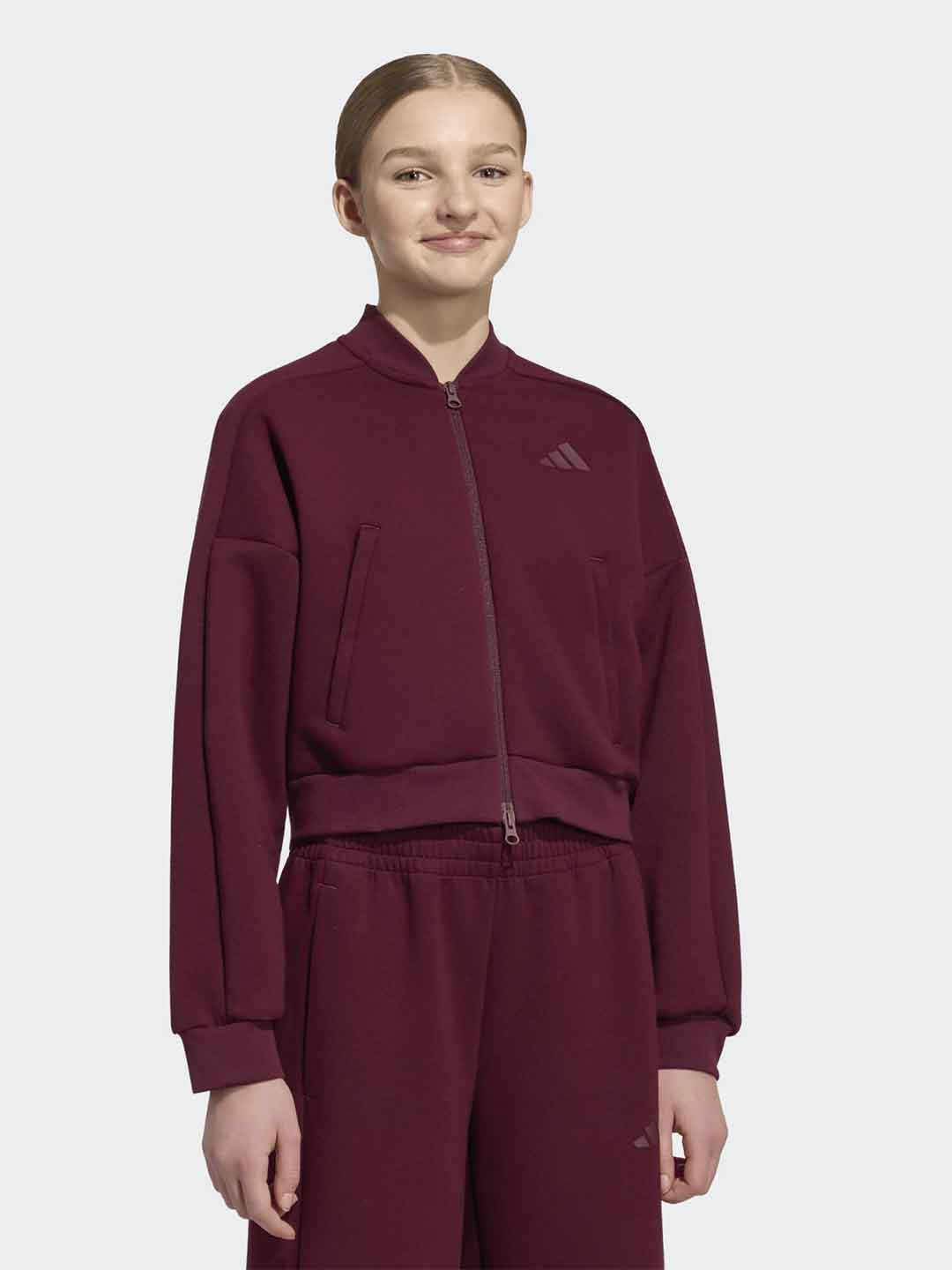 Adidas felpa kids bordeaux crop 5-15 anni KS9352 BORDEAUX ADIDAS 