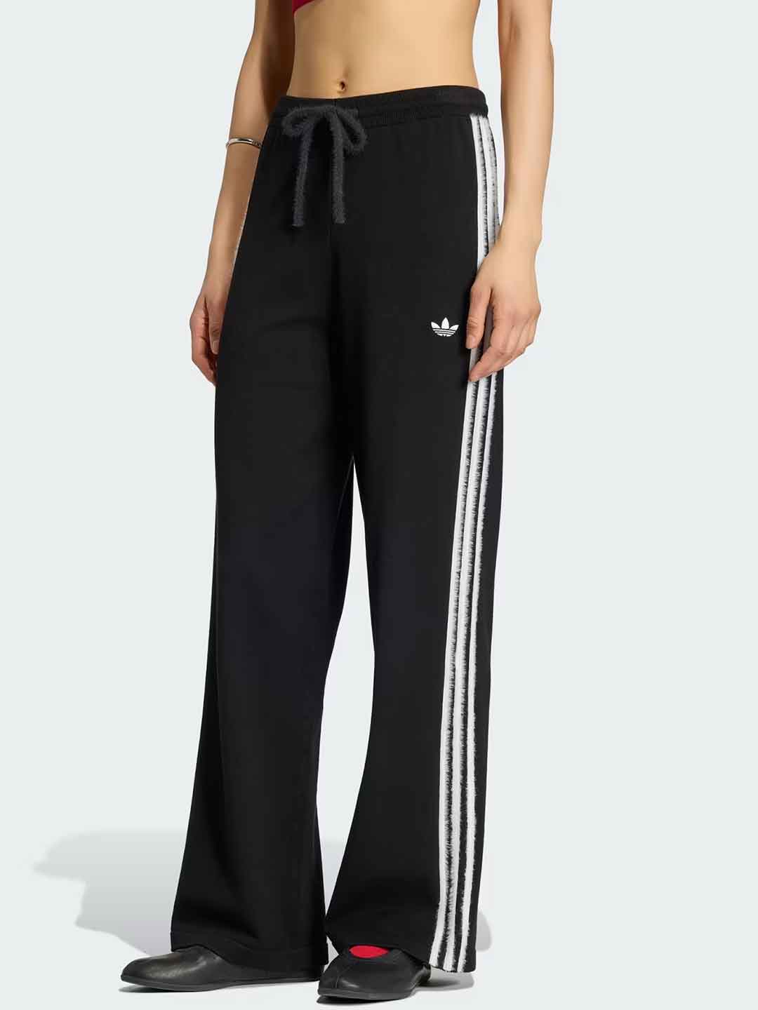 Adidas Firebird pantalone nero con bande bianche in pelliccia KS9363 NERO ADIDAS 