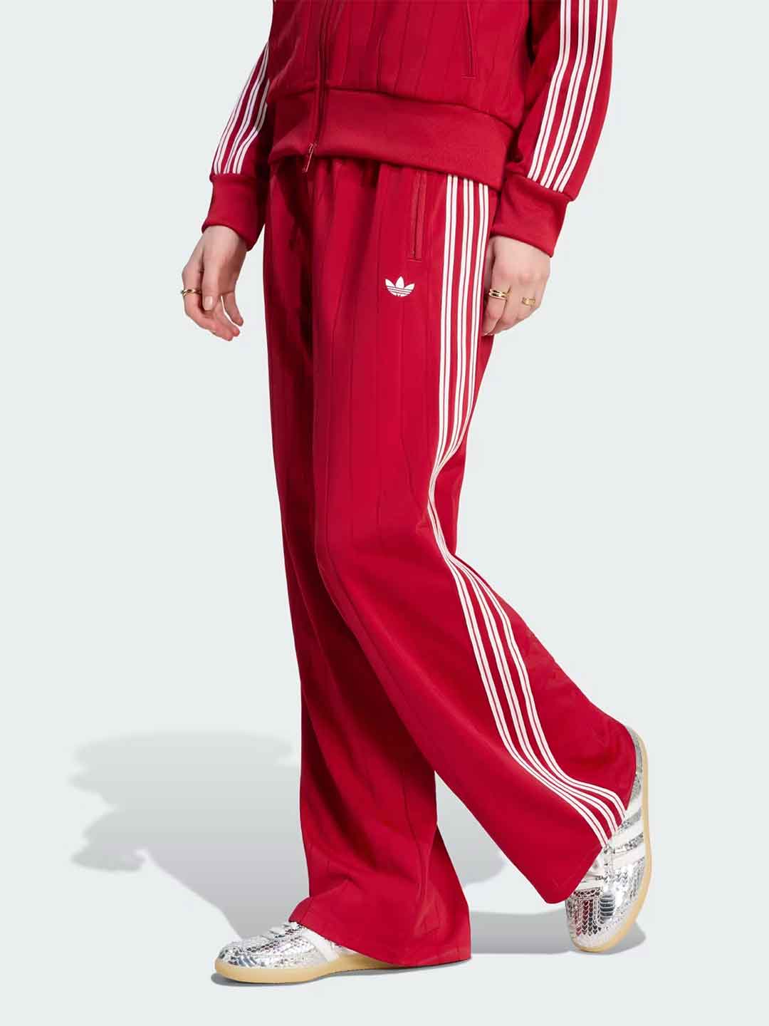 Adidas Pinstripe Firebird pantalone rosso con bande bianche KS9977 ROSSO ADIDAS 