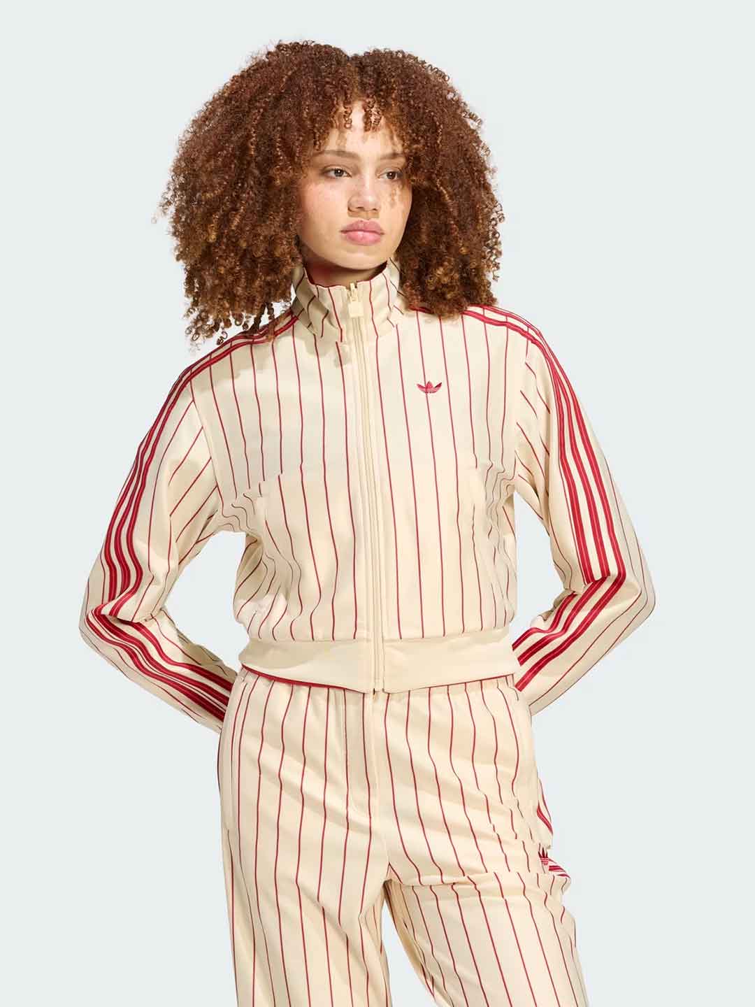 Adidas Firebird felpa panna e rossa reversibile KT1850 PANNA ADIDAS 