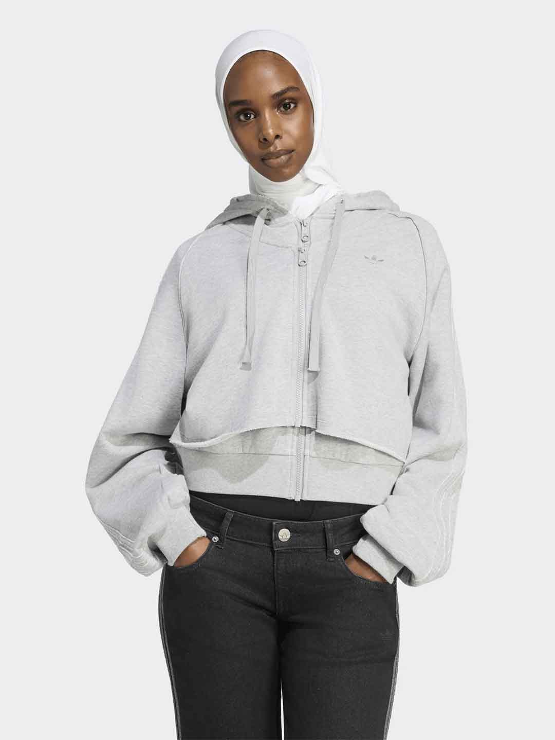 Adidas felpa grigio con doppia zip e taglio vivo KT1921 GRIGIO ADIDAS 