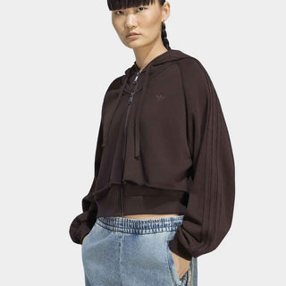 Adidas felpa marrone con doppia zip e taglio vivo KT1922 MARRONE ADIDAS 