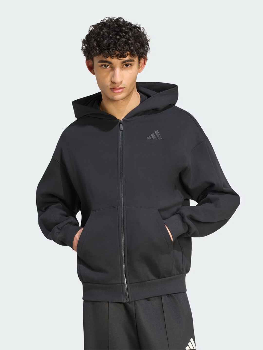 Adidas cardigan nero con cappuccio KT2289 NERO ADIDAS 
