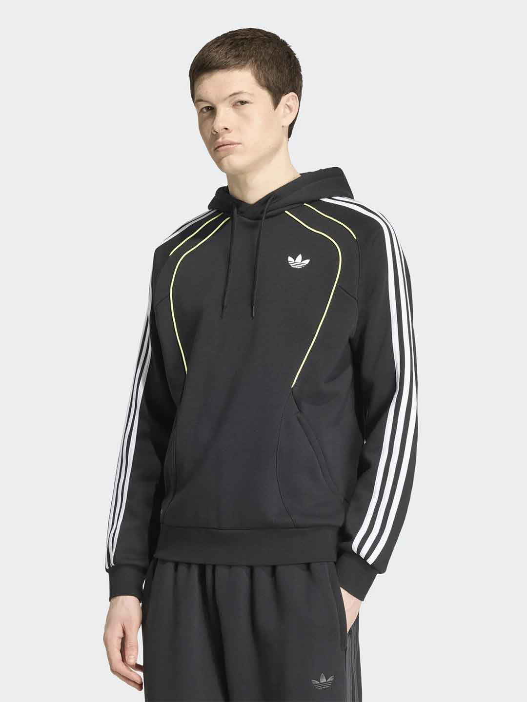Adidas Teamgeist felpa nero con bande bianche KT4419 NERO ADIDAS 