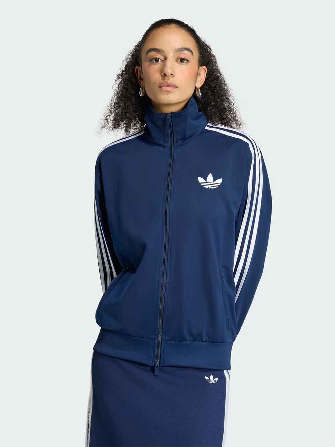 Adidas Firebird felpa blu con bande bianche KV5402 BLU ADIDAS 