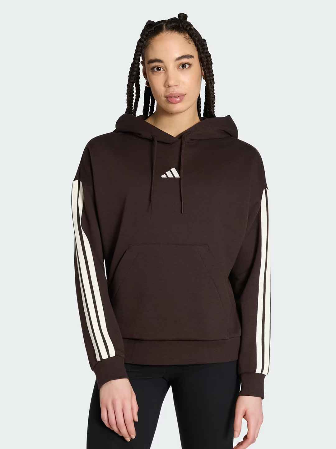Adidas Essentials felpa marrone con cappuccio KX0792 MARRONE ADIDAS 