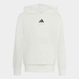 Adidas felpa kids bianco con cappuccio e logo nero 7-16 anni KX2476 BIANCO ADIDAS 