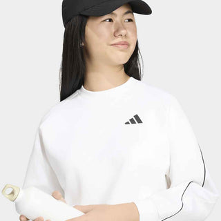 Adidas felpa kids bianco crop KY7990 BIANCO ADIDAS 