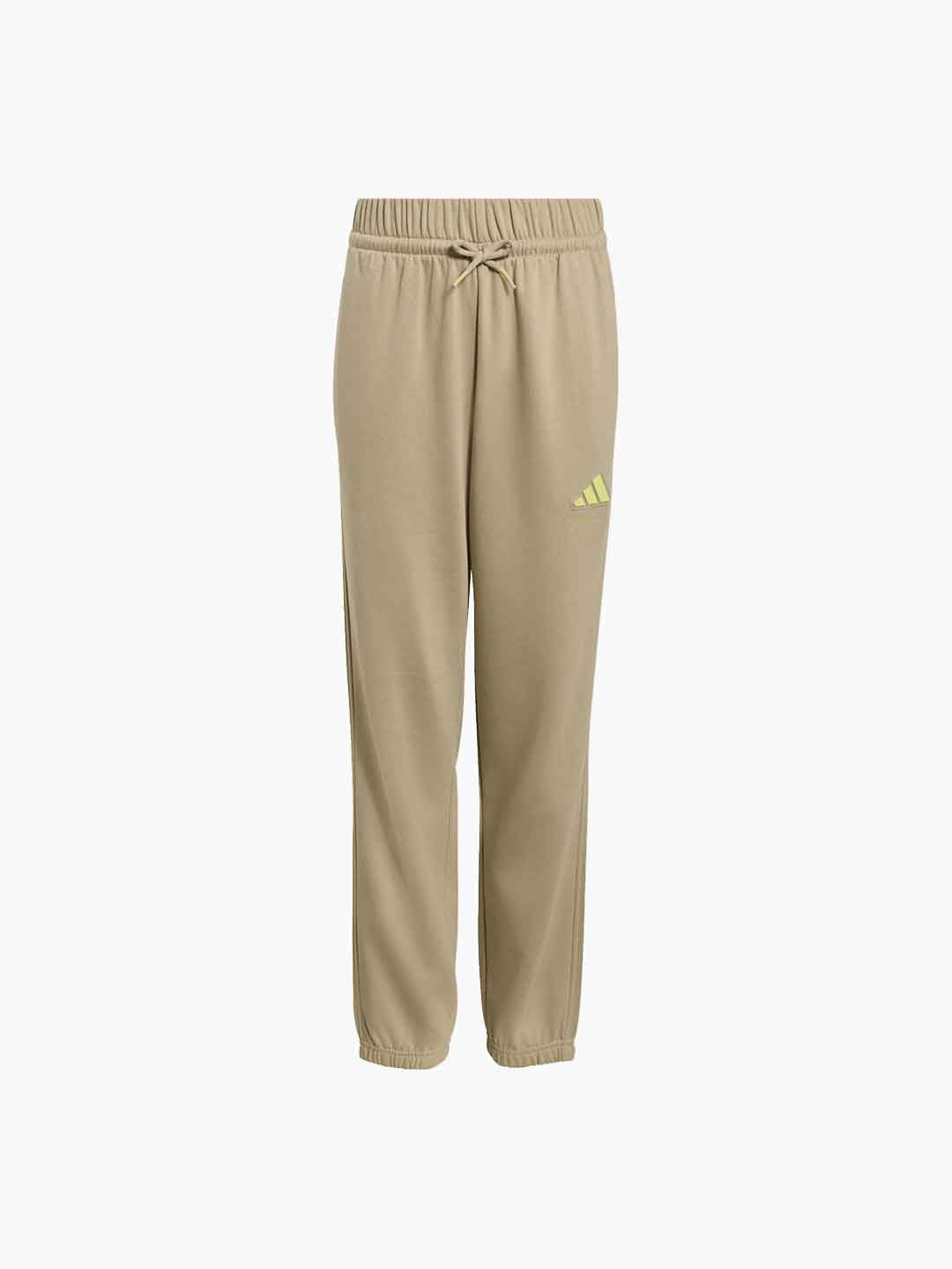 Adidas pantalone kids beige con logo verde 7-16 anni KZ5466 BEIGE ADIDAS 