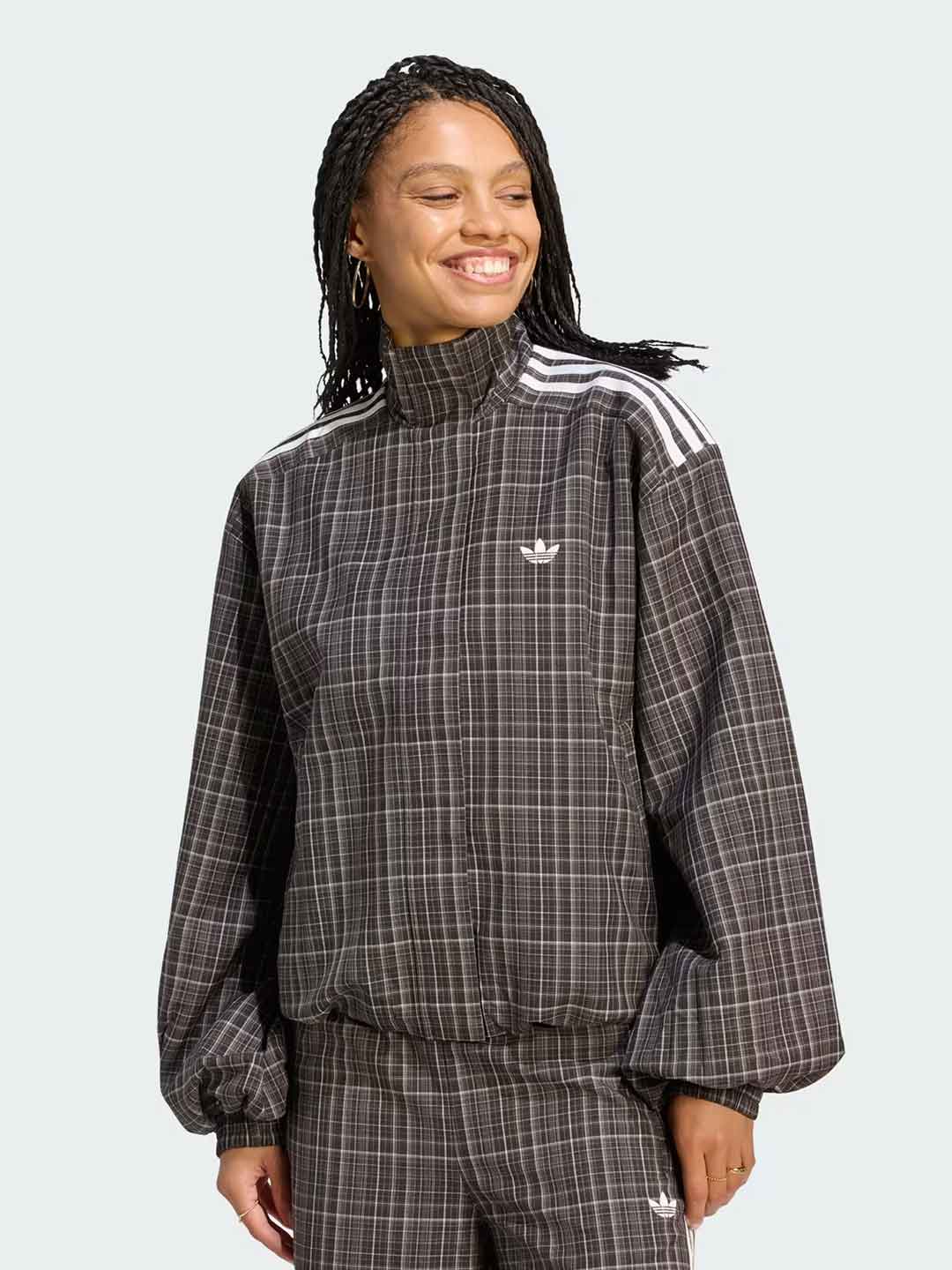 Adidas Blousy Check felpa marrone LG3953 MARRONE ADIDAS 