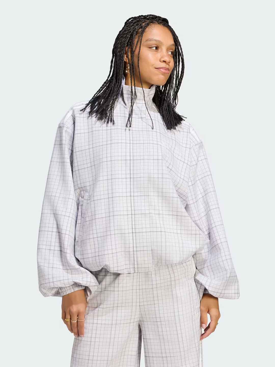 Adidas Blousy Check felpa bianco LG3954 BIANCO ADIDAS 