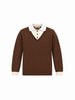 All Or Nothing maglione marrone con collo camicia