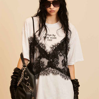 Aniye By Lila t-shirt bianco con canotta in pizzo 181239 BIANCO ANIYE BY 