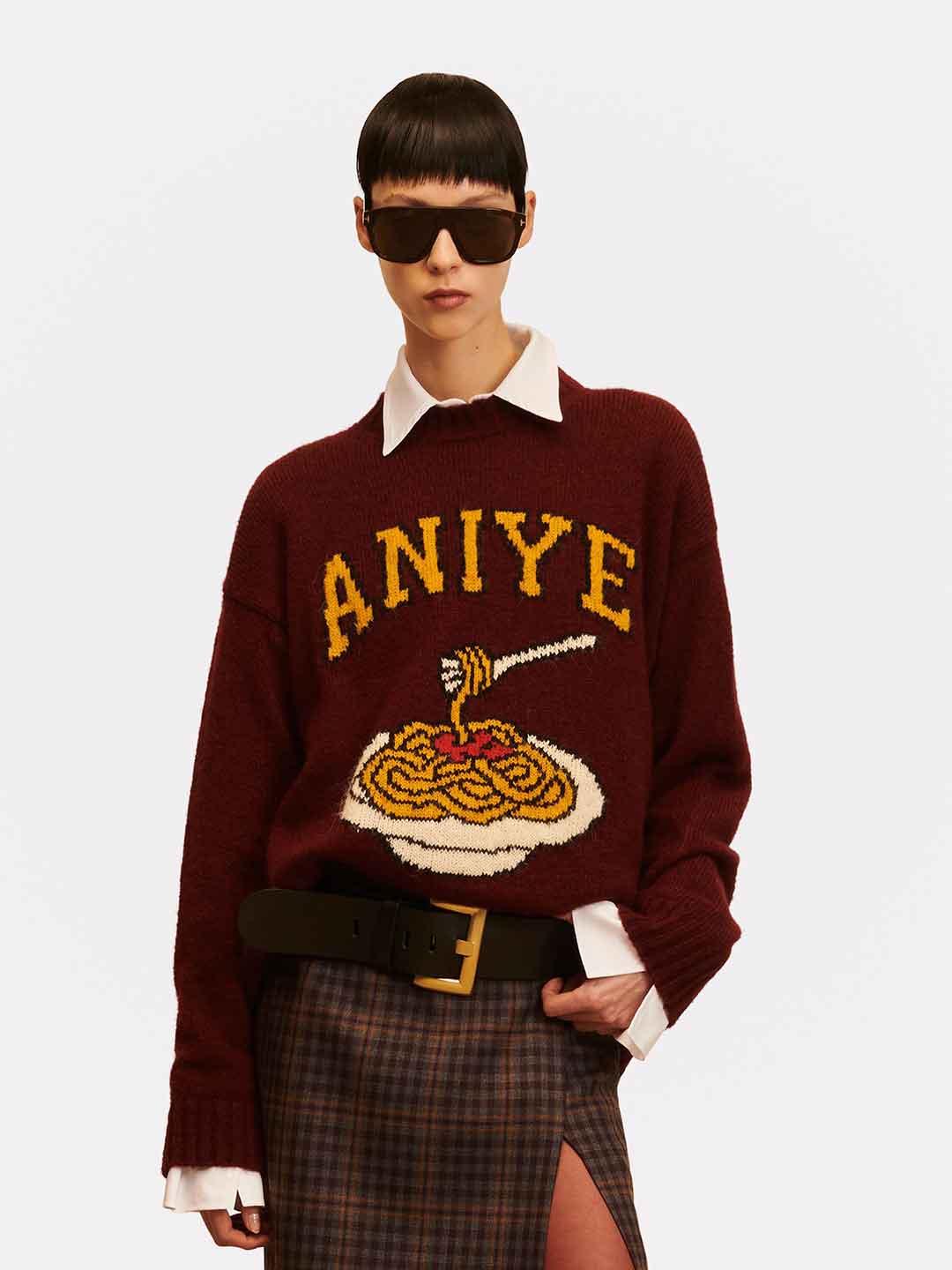 Aniye By Pull Spaghetti maglione bordeaux 181503 BORDEAUX ANIYE BY 