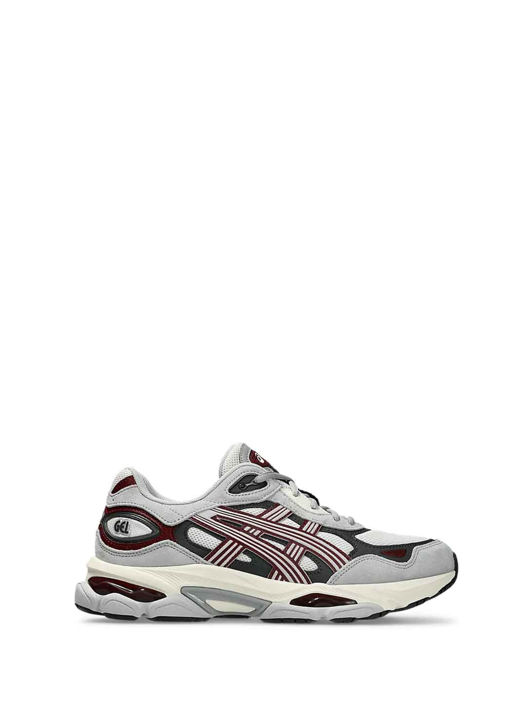 Asics Gel-NYC 2.0 sneakers grigio con logo bordeaux 1203A895-106 GRIGIO ASICS 