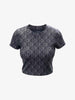 Calvin Klein t-shirt nero crop logata