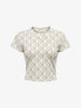 Calvin Klein t-shirt panna crop logata