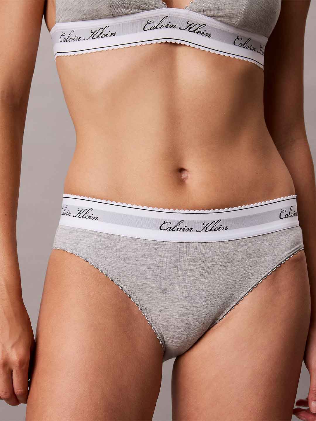 Calvin Klein slip grigio classico smerlato LV00QF9073 P7A GRIGIO CALVIN KLEIN 