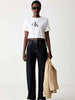 Calvin Klein t-shirt bianco crop con orlo regolabile