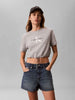 Calvin Klein t-shirt grigio crop con orlo regolabile