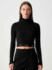 Calvin Klein t-shirt nero a coste con orlo logato