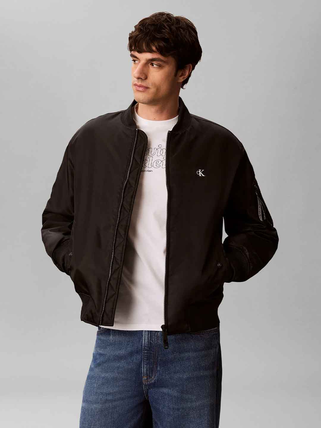 Calvin Klein giubbino nero con logo grande LV04RG505G NERO CALVIN KLEIN 