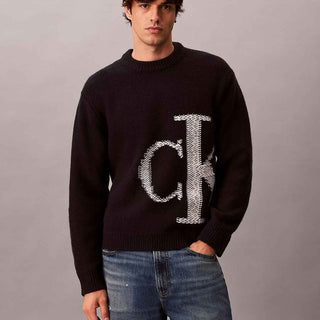 Calvin Klein maglione nero con logo grande LV04RH311G NERO CALVIN KLEIN 