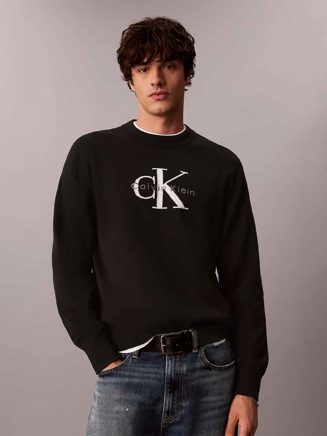 Calvin Klein maglione nero girocollo LV04RH320G NERO CALVIN KLEIN 