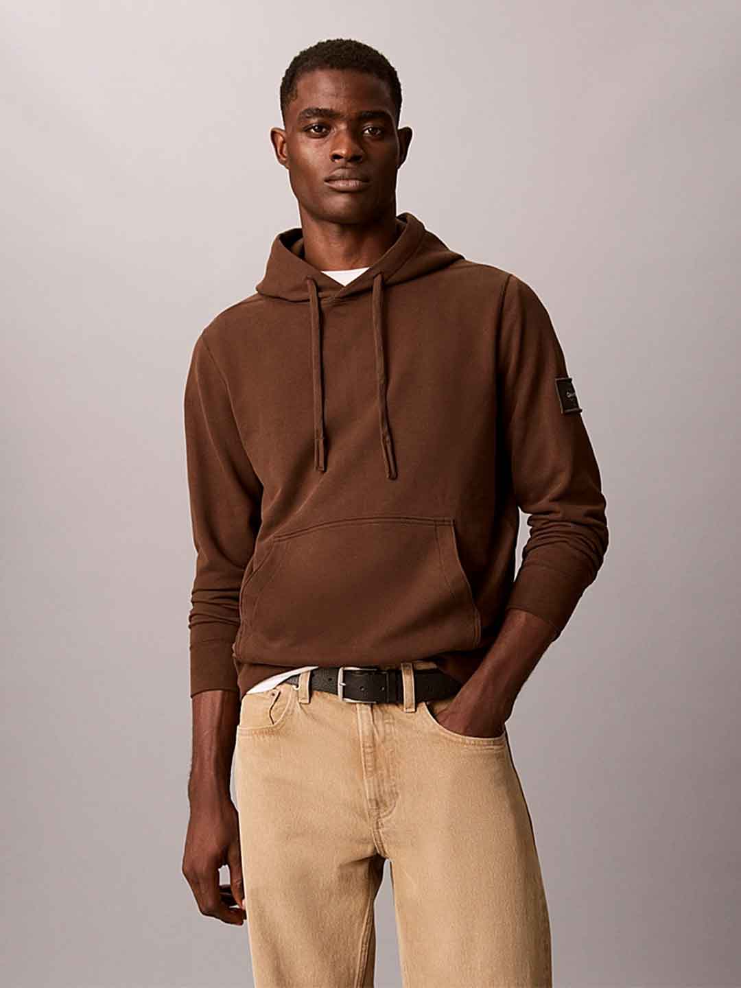 Calvin Klein felpa marrone con cappuccio LV04RJ201G MARRONE CALVIN KLEIN 