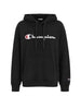 Champion felpa nero con logo bianco e cappuccio
