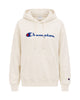 Champion felpa panna con logo blu con cappuccio