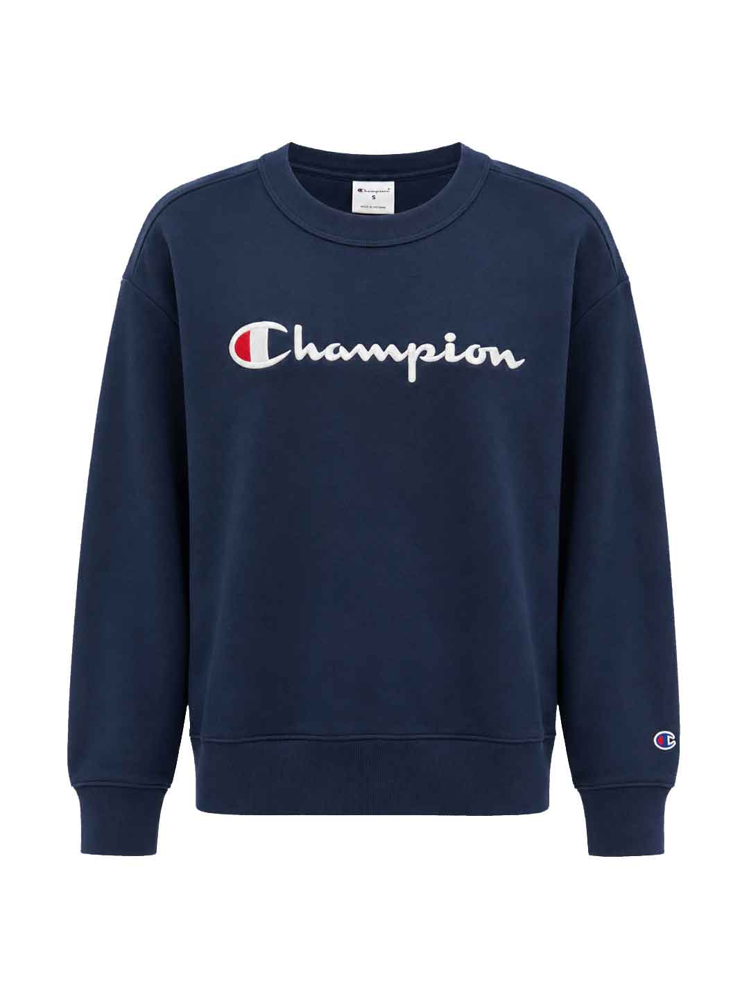 Champion felpa blu con logo bianco 223074 BLU CHAMPION 