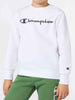 Champion felpa kids bianco con logo blu 3-16 anni