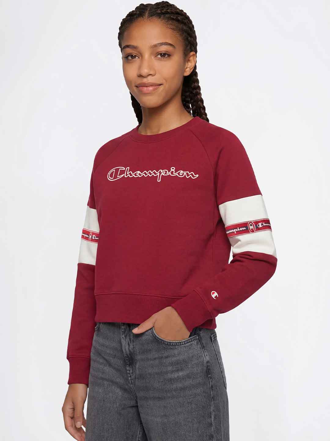 Champion felpa kids bordeaux con maniche logate 3-16 anni 405423 BORDEAUX CHAMPION 