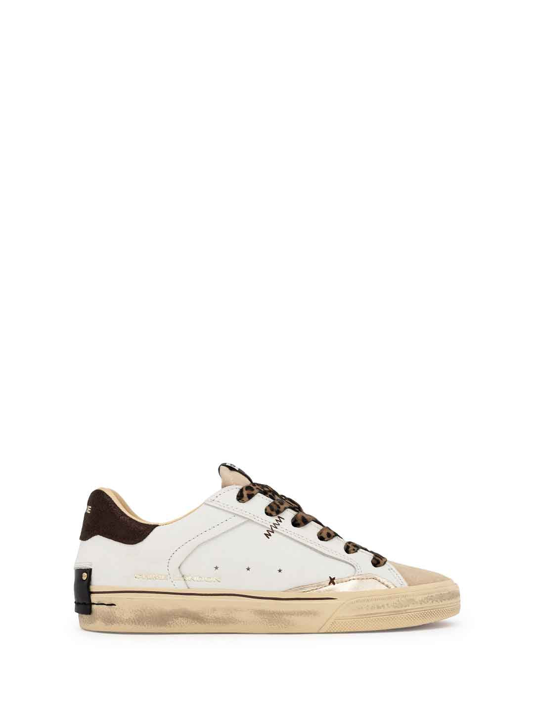 Crime Deconstructed sneakers bianco con lacci maculati 23071 BIANCO CRIME 
